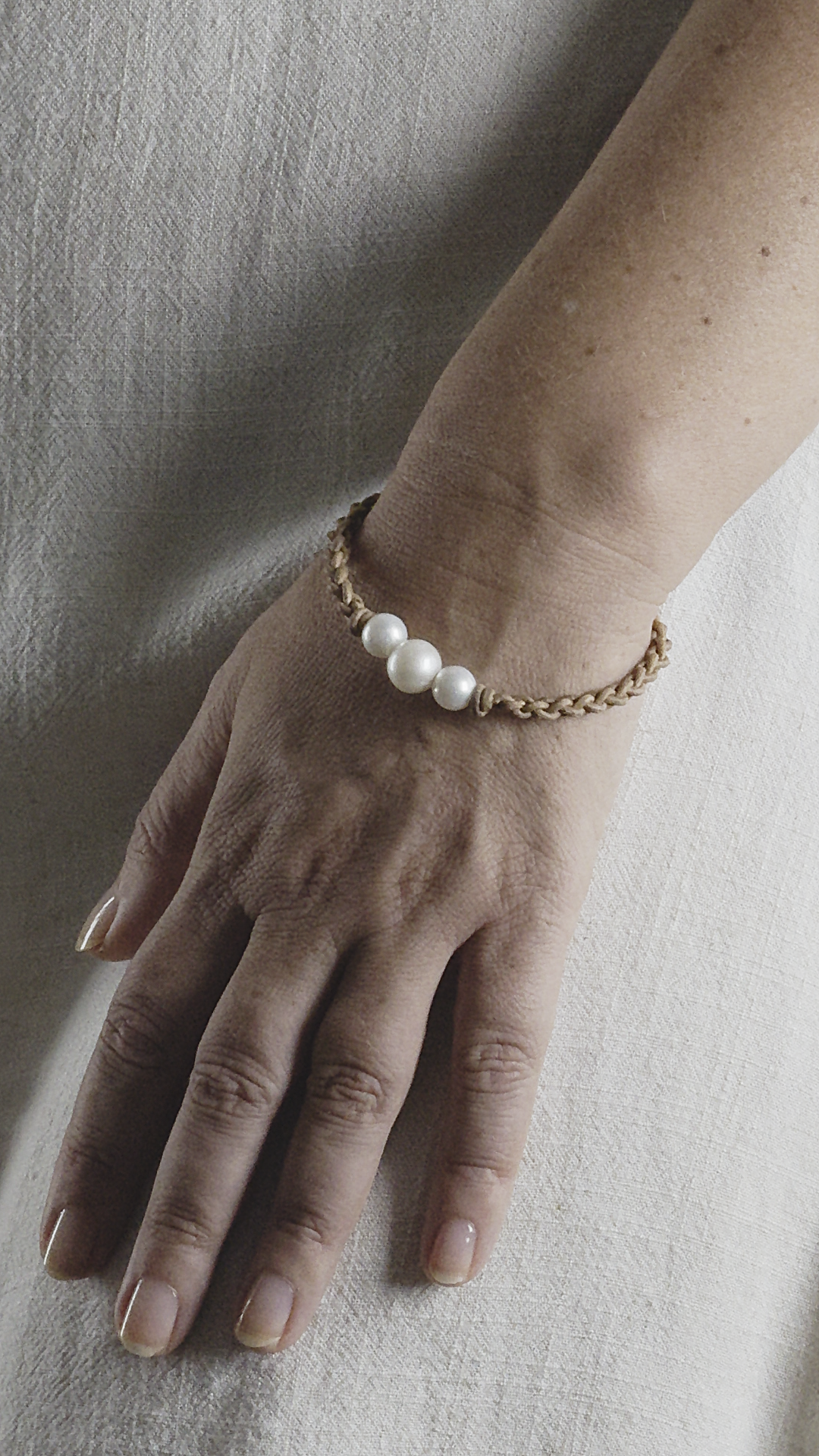 Jilly ~ Pearls & Leather Bracelet