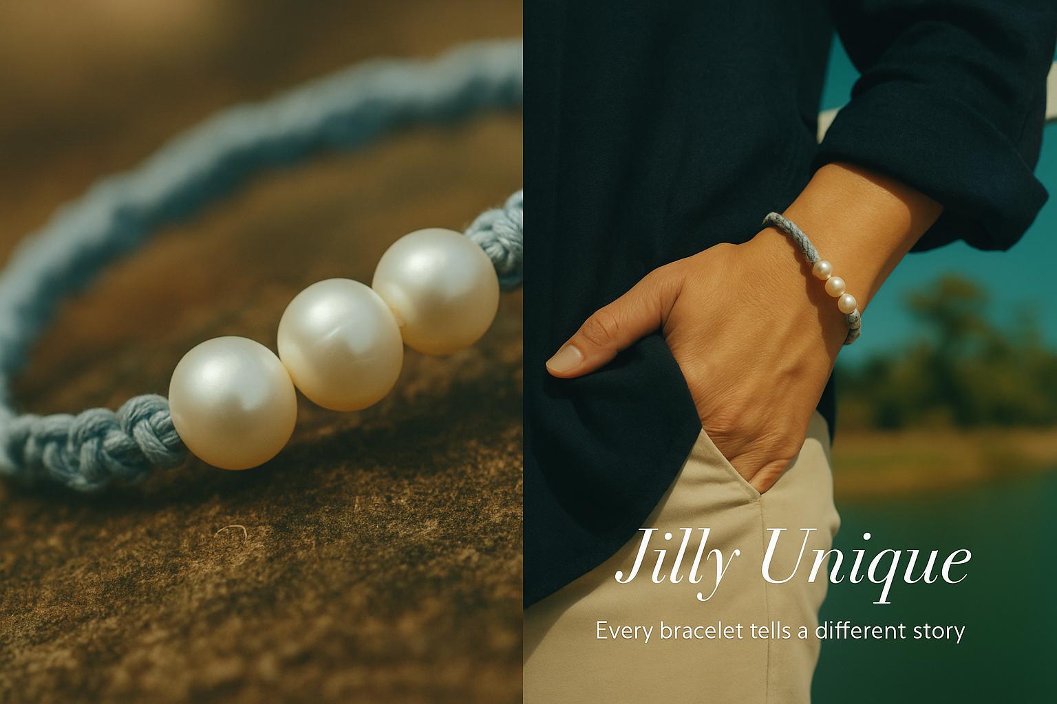 Jilly ~ Pearls &amp; Leather Bracelet