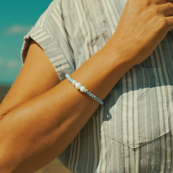 Jilly ~ Pearls &amp; Leather Bracelet
