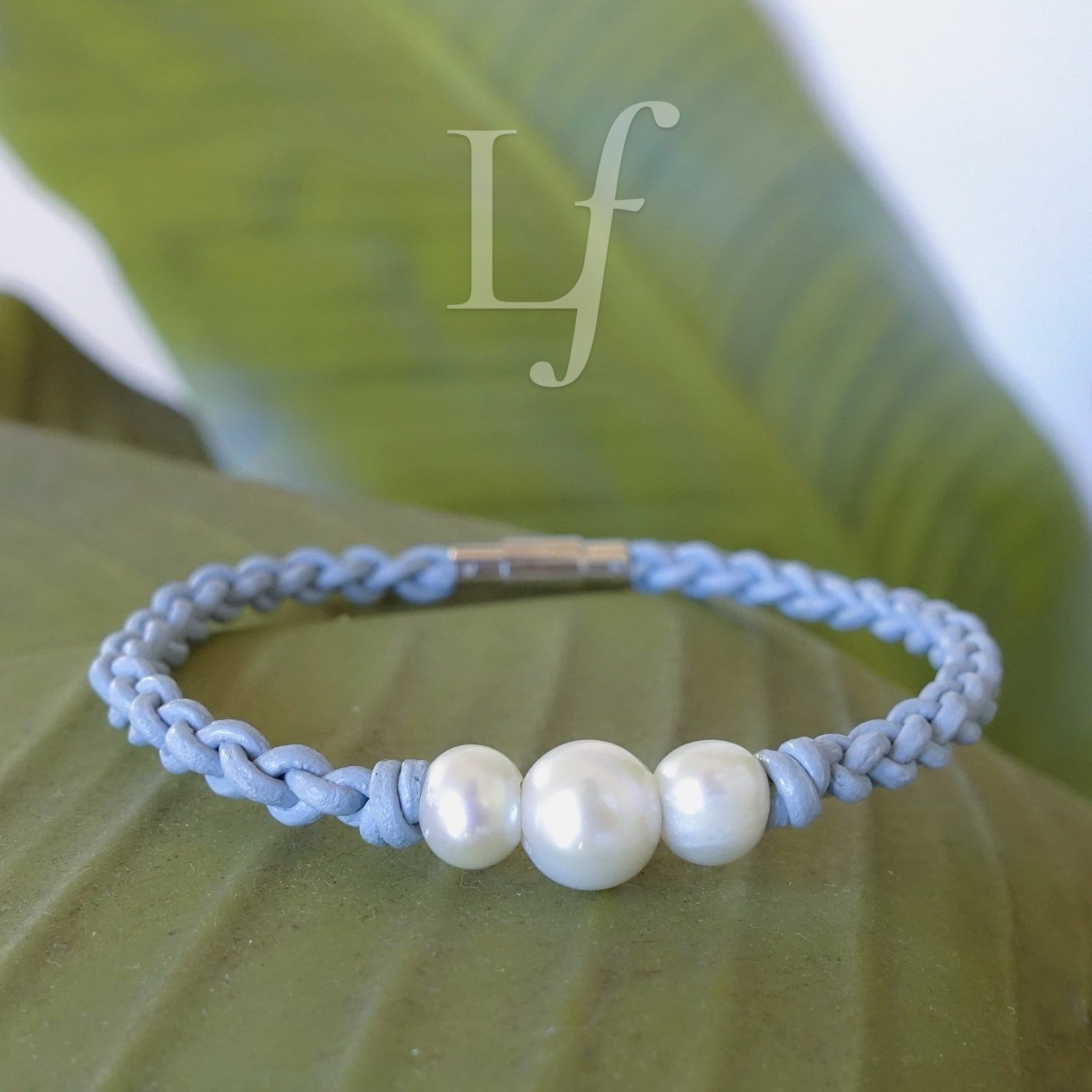 Jilly ~ Pearls & Leather Bracelet