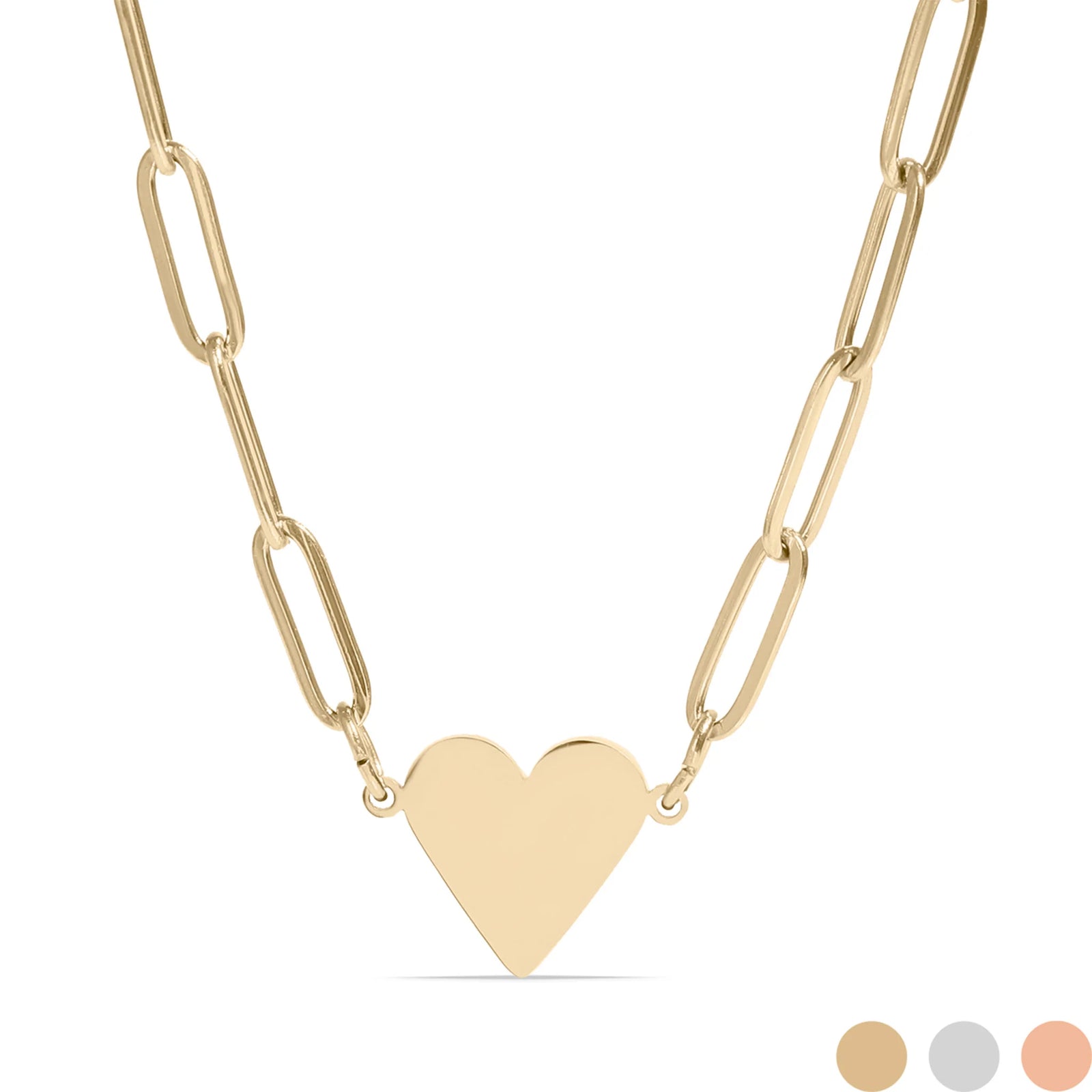 Meg -  18ct Heart paper link Necklace