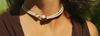 Veronica Pearl &amp; Leather Wrap / Choker