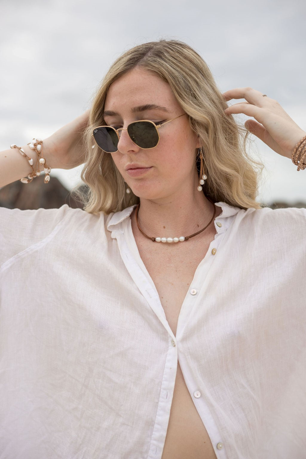 Ellie ~ Freshwater Pearl Necklace 1 Left
