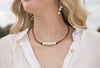 Ellie - Freshwater Pearl and Leather Necklace