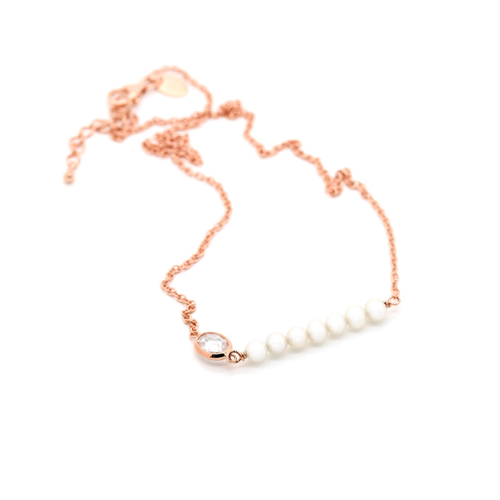 freshwater pearl rosegold plate