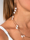 Monica &amp; Charley -  Leather and pearl Necklet and earrings