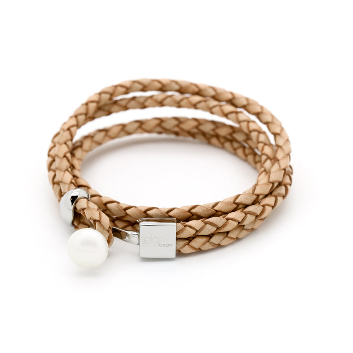 Veronica Pearl &amp; Leather Wrap / Choker