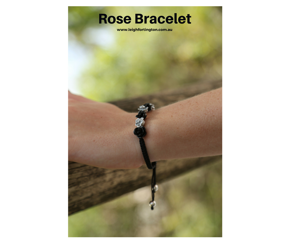 Rose - Bracelet ceramic rosebuds 1 LEFT