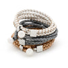 Veronica-leather pearl bracelet- 1 Natural Left