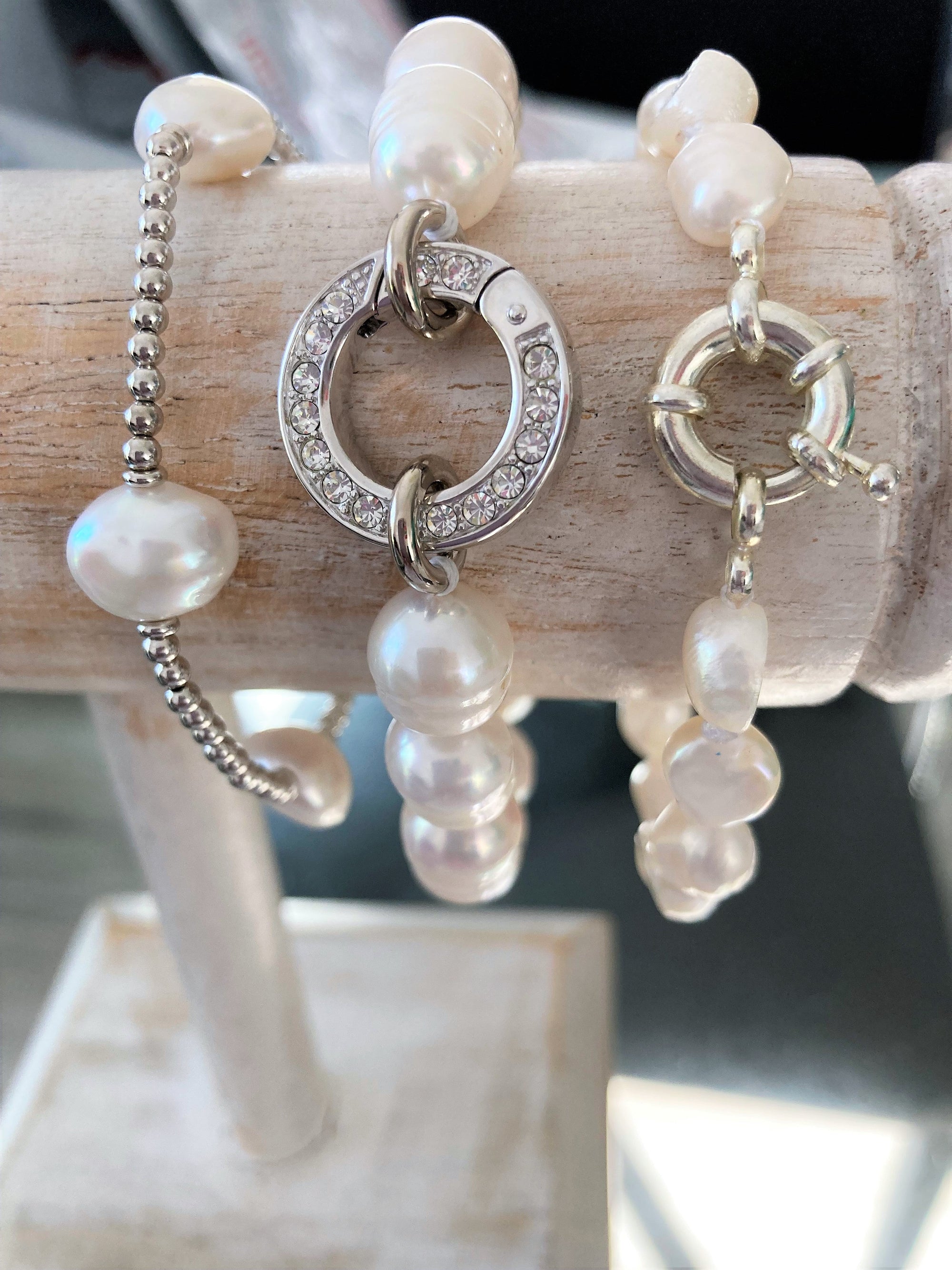 Katelynn-  Sterling silver beads & Pearls - BRACELET