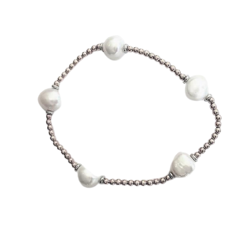 Katelynn-  Sterling silver beads & Pearls - BRACELET