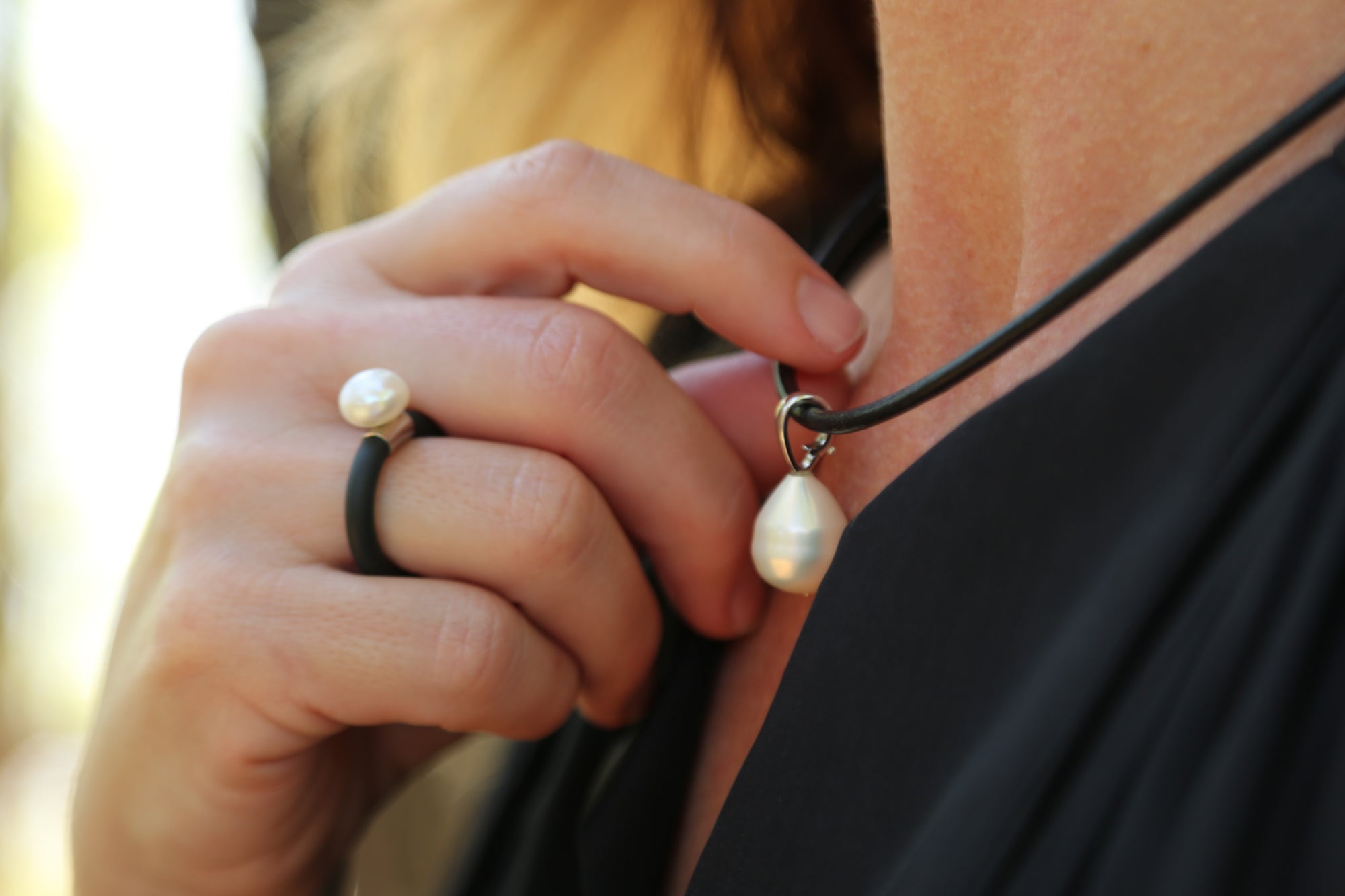 Victoria - Pearl Enhancer Italian Leather Necklace